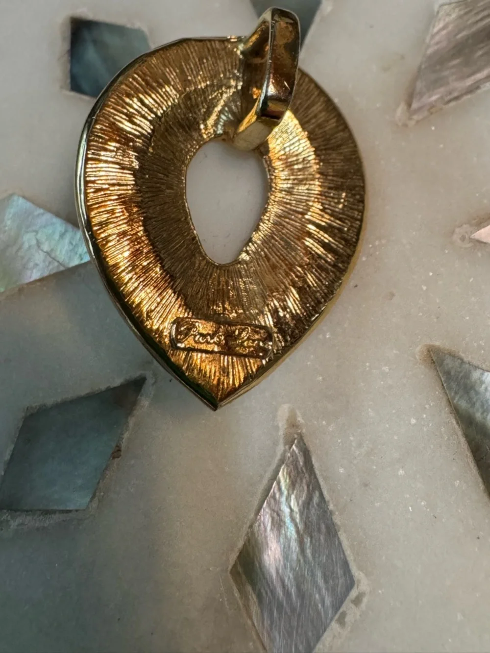 Park Lane Pearl Teardrop CZ and Black Enamel Gold Tone Pendant - Picture 3 of 4